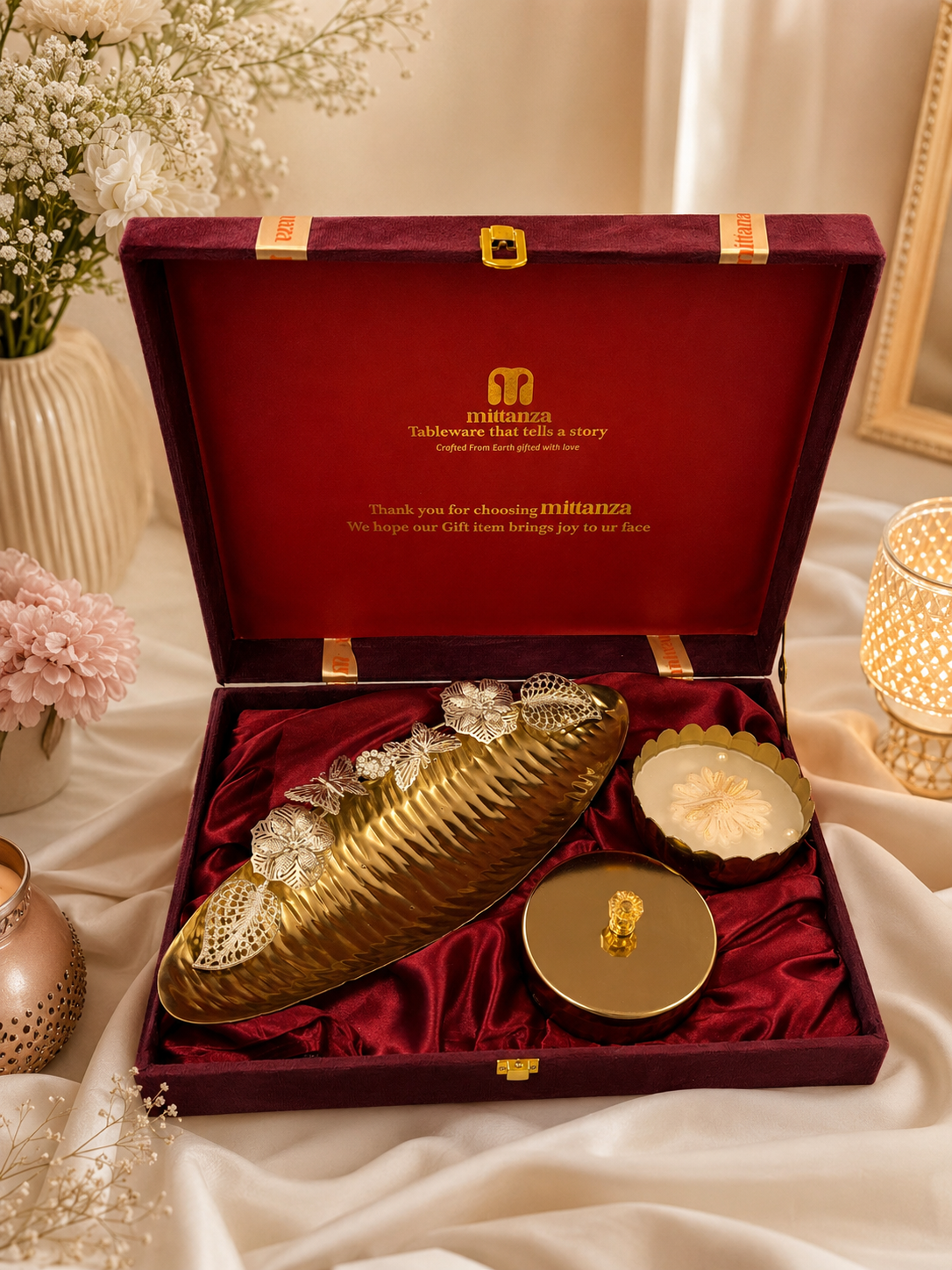 Gilded Garden Tray & Bowl Set